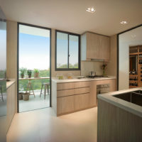 kitchen combined with a balcony in the house