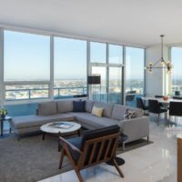 kitchen combined with a balcony in a modern interior