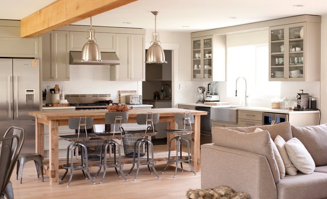 stylish kitchen dining room living room