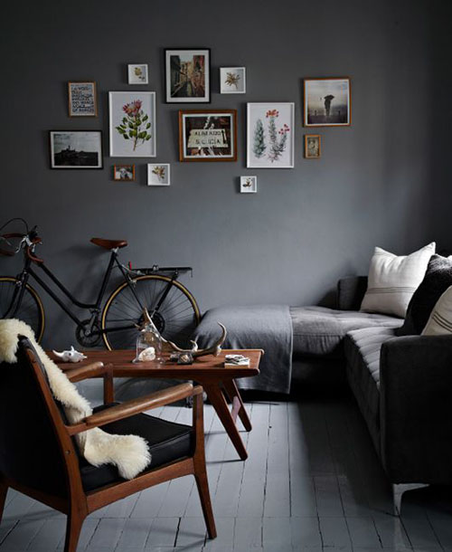 dark gray walls