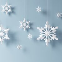 decorazione della finestra per i fiocchi di neve di Capodanno