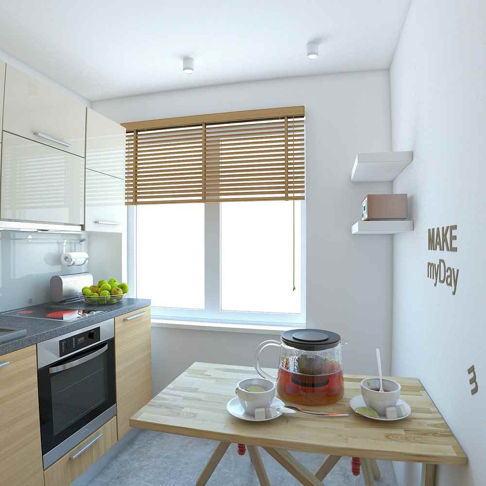 varijanta lijepog interijera kuhinje 7 m²