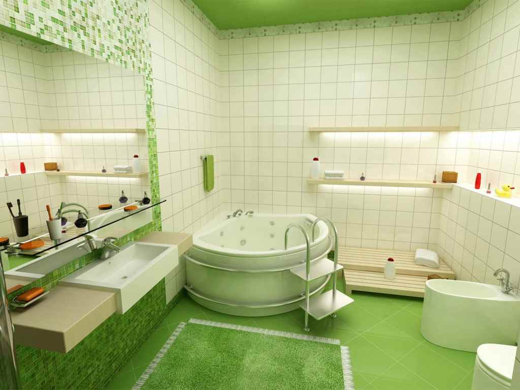 idée de décor insolite pour la pose de carrelage dans la salle de bain