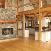 version of the unusual style of the kitchen in a wooden house photo