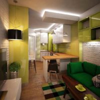 An example of a bright kitchen design 13 sq. m picture