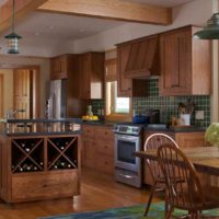 version of the bright style of the kitchen in a wooden house picture