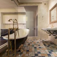 carrelage de style option pose dans la salle de bain photo