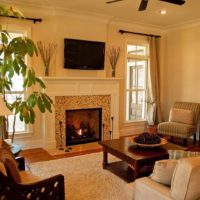 example of using a bright Russian stove in a modern interior photo