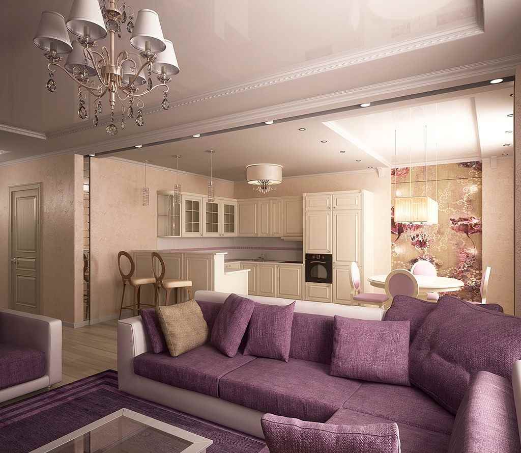 example of using dark lilac in decor