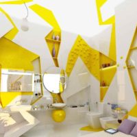 l'idea di utilizzare il giallo brillante all'interno dell'immagine dell'appartamento