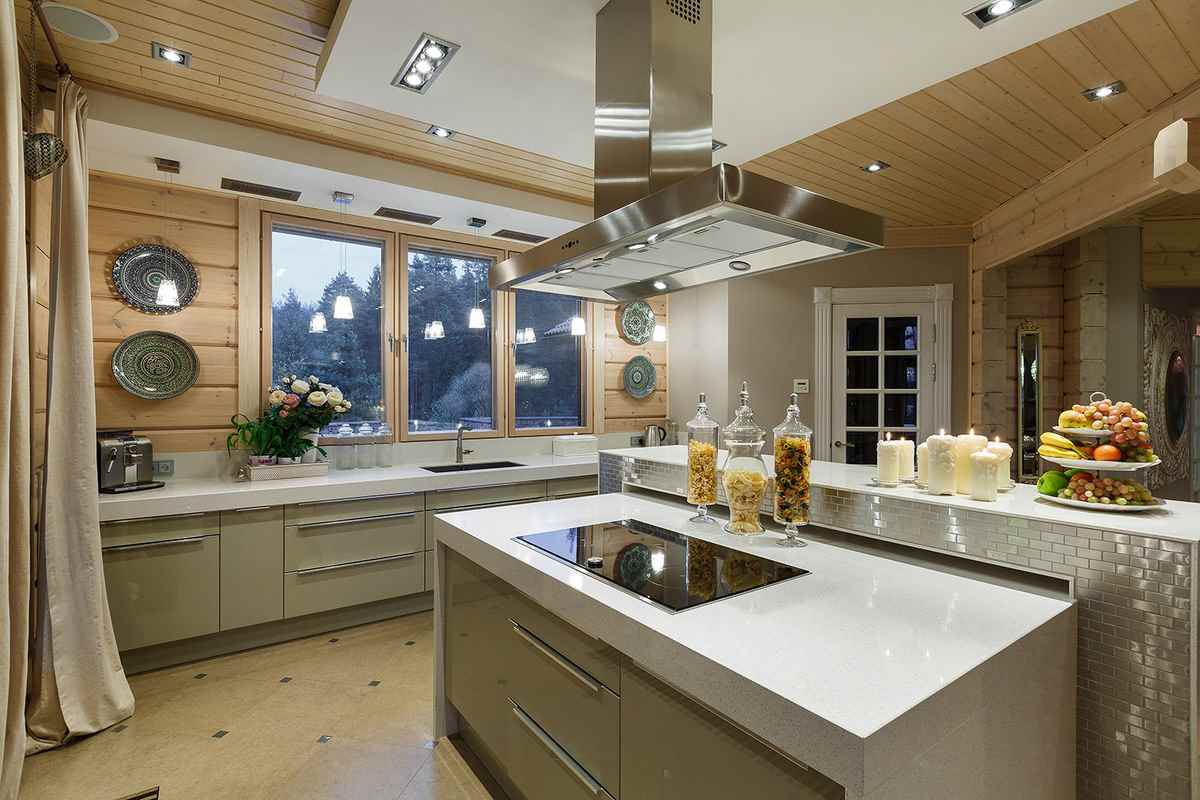 variant of the unusual interior of the kitchen in a country house