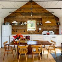 variant of the unusual interior of the kitchen in a rustic style picture