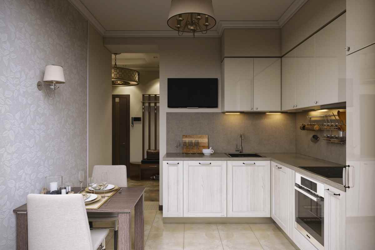 pilihan gaya dapur yang terang 7 sq.m