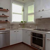 variant of light kitchen design 13 sq.m photo