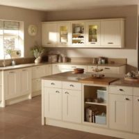 kitchen design with beige window interior