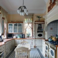 kitchen design with window in provence style