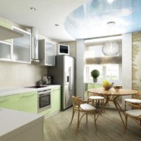 cucina design con finestra e controsoffitto