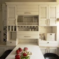 kitchen design with window and folding table