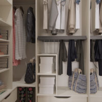 wardrobe in a studio apartment