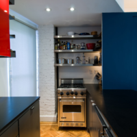 kitchen design 6 sq m blue