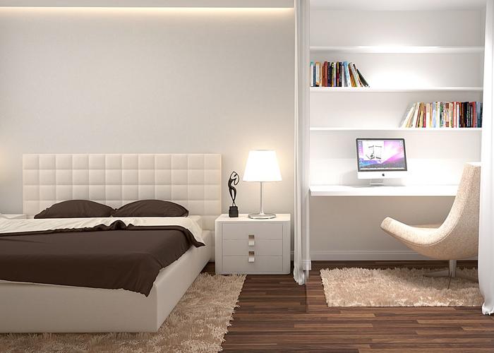 chambre blanche et marron