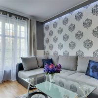 design and combination of wallpaper interior photo