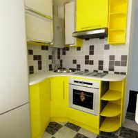 mali kuhinjski dizajn žuti set