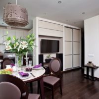 design of a studio apartment 33 m2