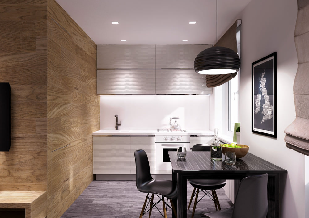 kitchen design in a studio apartment