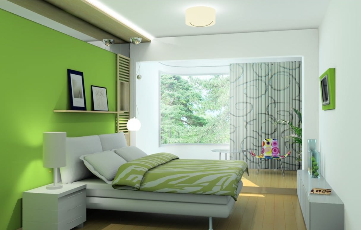 conception de chambre vert clair