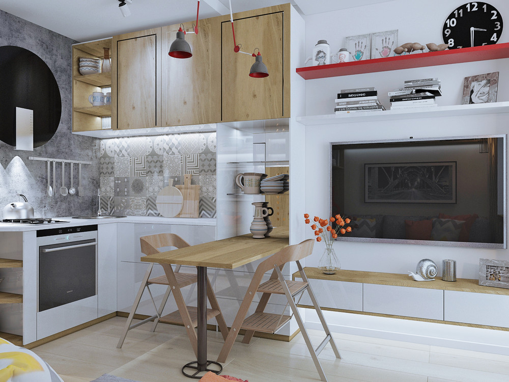 kitchen in an apartment of 30 square meters