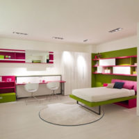 design of a studio apartment with a children's photo idea