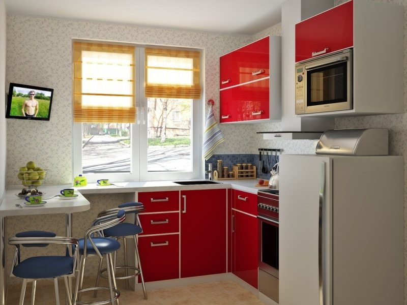 windowsill countertop in the kitchen