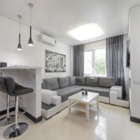 Studio apartment 30 sq m photo design