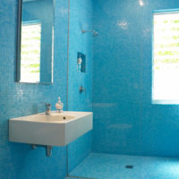 blue bathroom tile