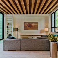 idee di design del soffitto del soggiorno