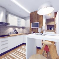 modern interior of a small kitchen