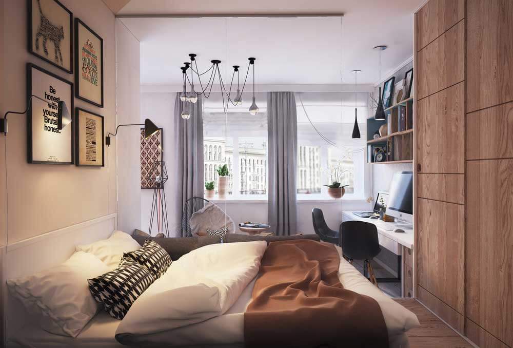 design élégant d'une petite chambre