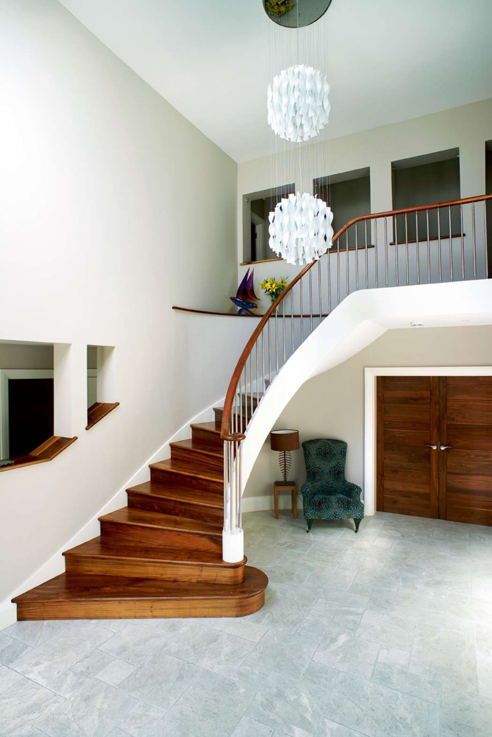 spiral staircase in the hallway