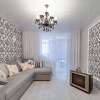 white ceiling in the living room interior