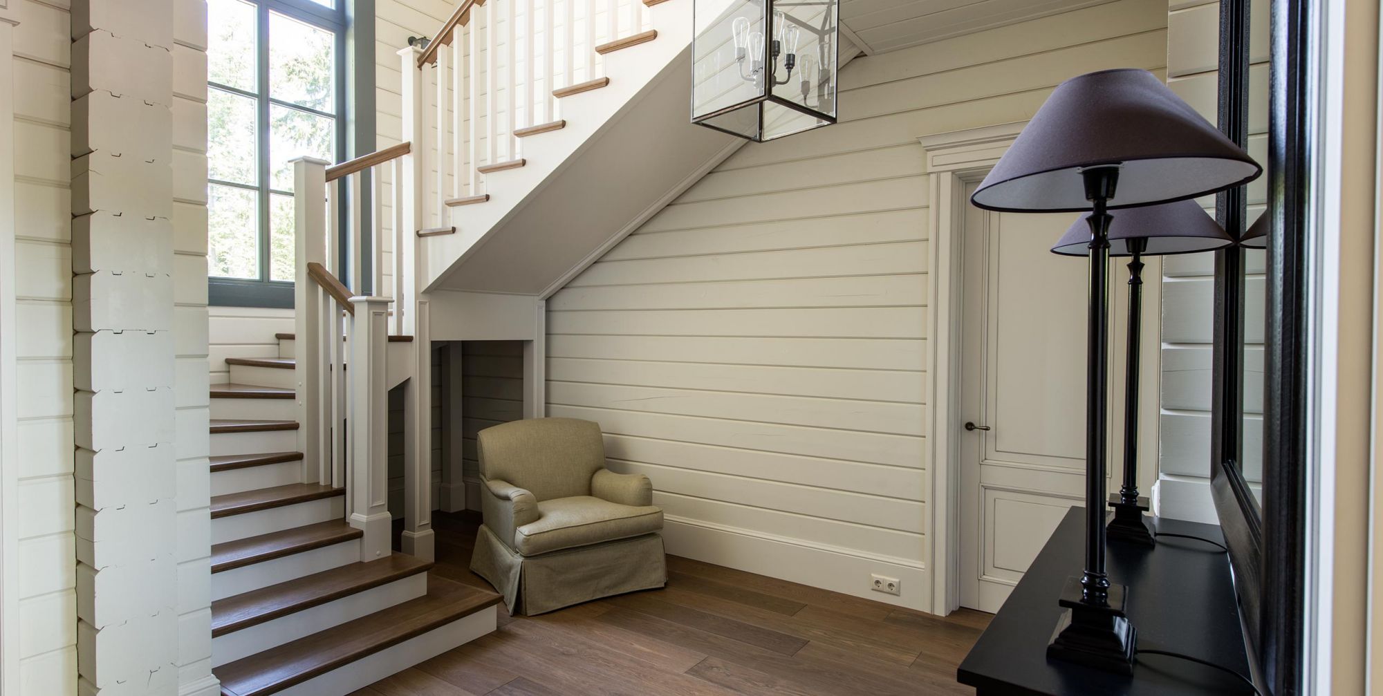 country hallway with stairs