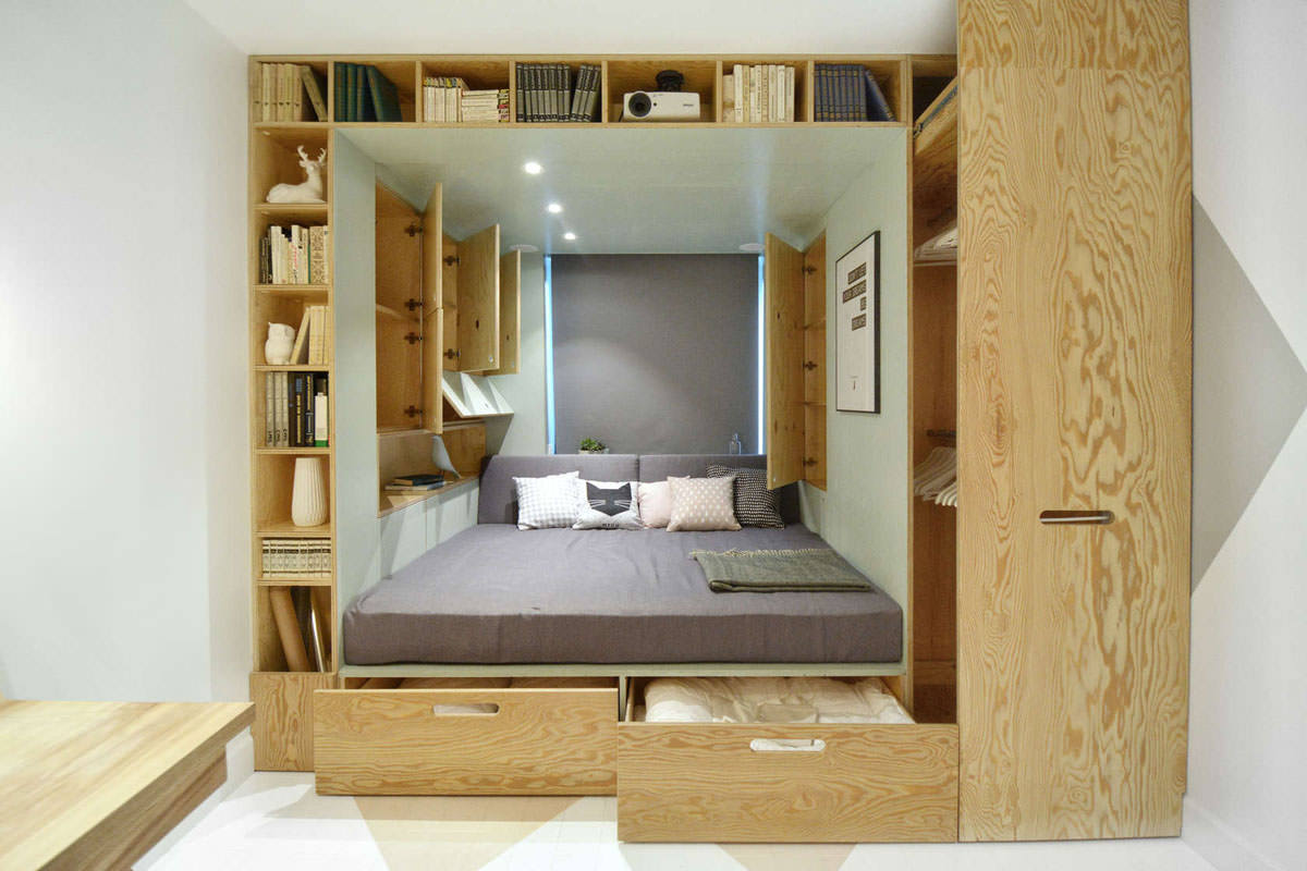 11 sq m bedroom with multi-function bed