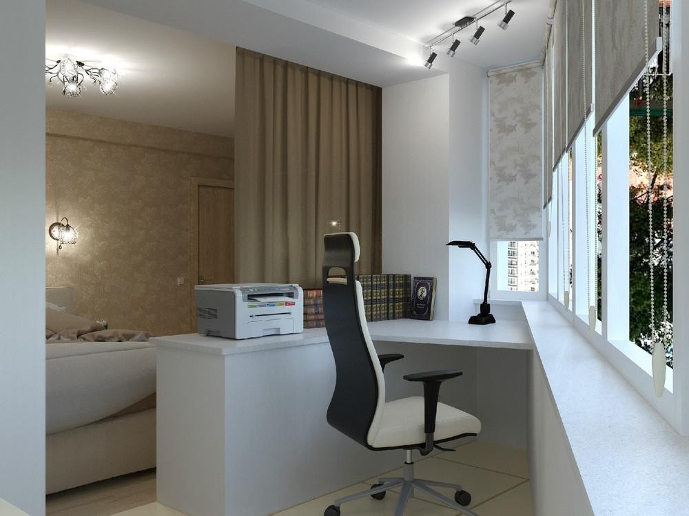 study bedroom with balcony