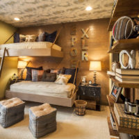 bedroom in a wooden house teenage room