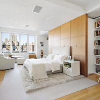 bedroom in a modern design apartment