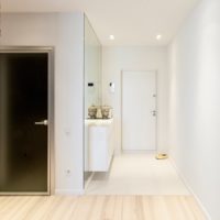 stylish design entrance hall in an apartment in a panel house