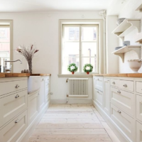 light tones of the kitchen