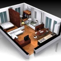 Reka bentuk 3D visualisasi apartmen foto dalaman