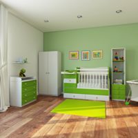 dječja soba za novorođene zelene tonove