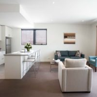 Bright living room combined with kitchen